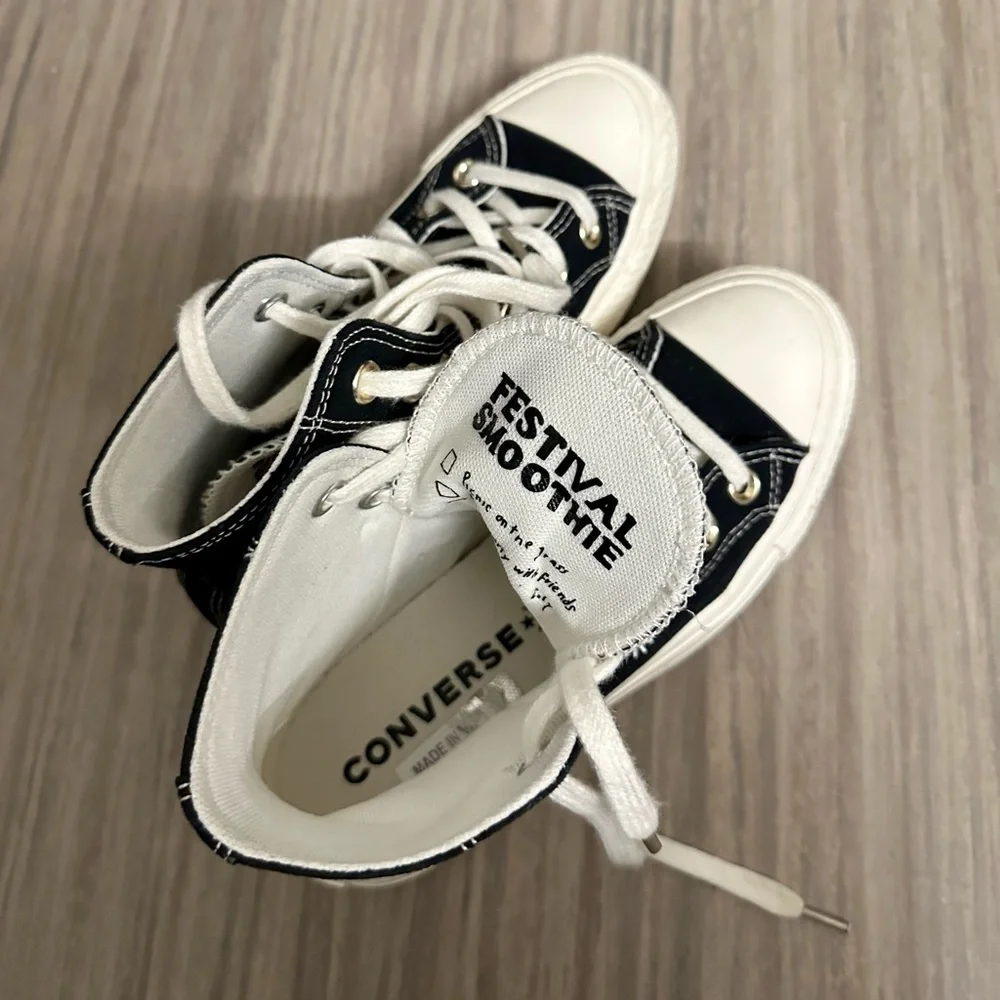Converse Floral Embroidery High Top Platform | Women’s US Size 6 - Picture 5 of 11